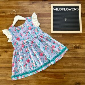 NEW Wildflowers La La Land Polly Pocket Top 8 Purple Pink Floral Swiss Dot